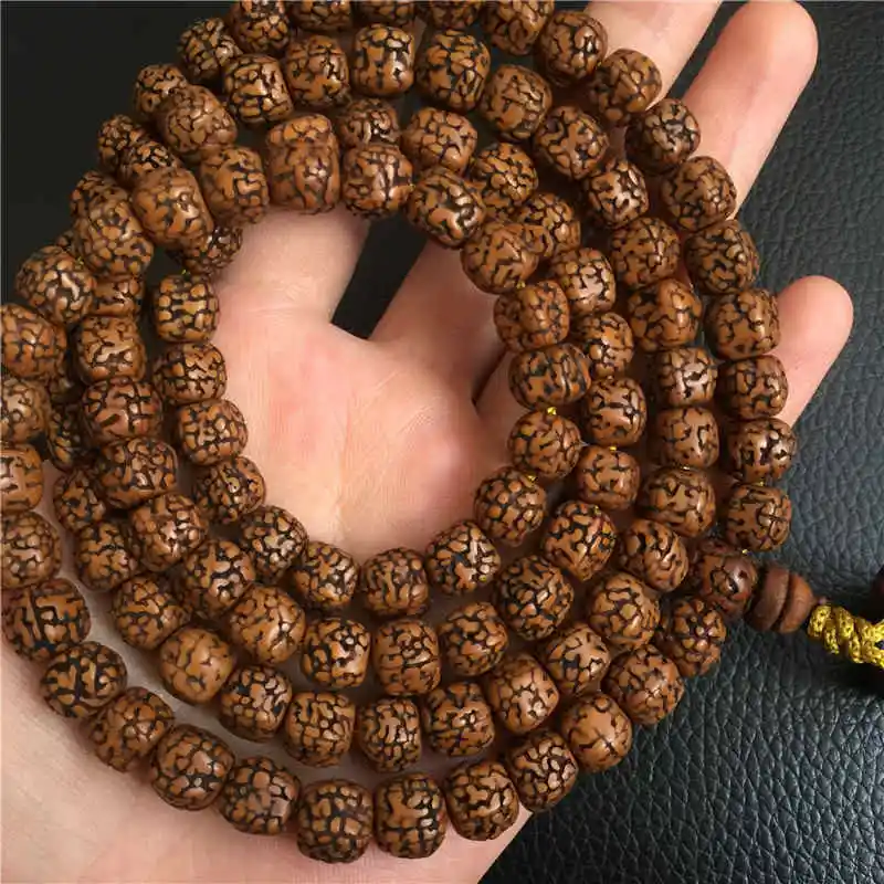 Непал 108 шт. старые промасленные бусины Rudraksha Bodhi тибетские для медитации и