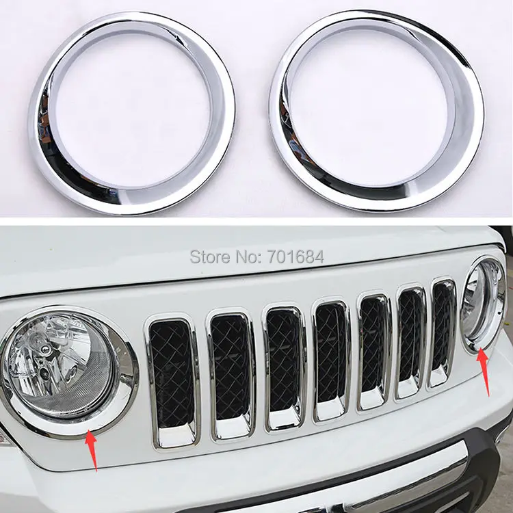 GUANG-E ABS Хромированная накладка на переднюю фару литьевая отделка для Jeep Патриот