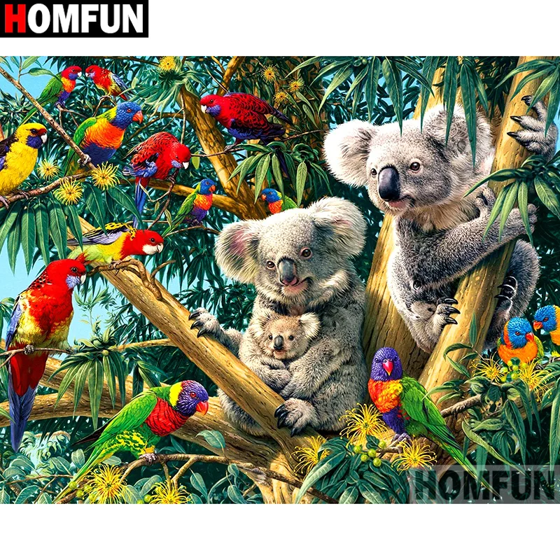 Алмазная 5d-картина HOMFUN попугай коала вышивка крестиком полная выкладка