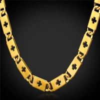 new gold chain for men cross necklace mens christian jewelry 6mm stainless steelgold color chain jewelry gift gn1860