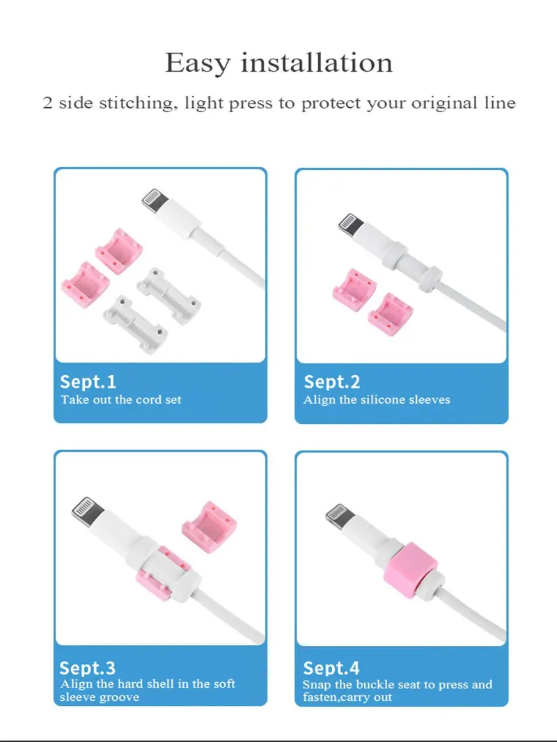 10 шт. защита для usb кабеля Saver провод наушников Защитная крышка провода 8Pin