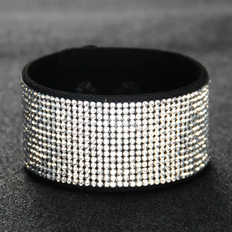 

Itenice Fashion Jewelry High Quality Handmade Sparkling Crystal Rhinestone Double-Safety-Clasp Irregular Bracelets For Women