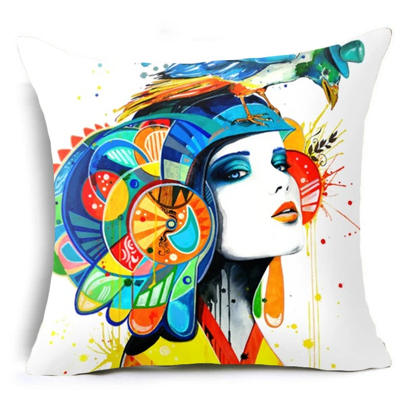 18'' Elife Yoga Polyester Creative morden Cushion Cover Square little girl Pillow Case For Sofa Car Home Decorative | Дом и сад