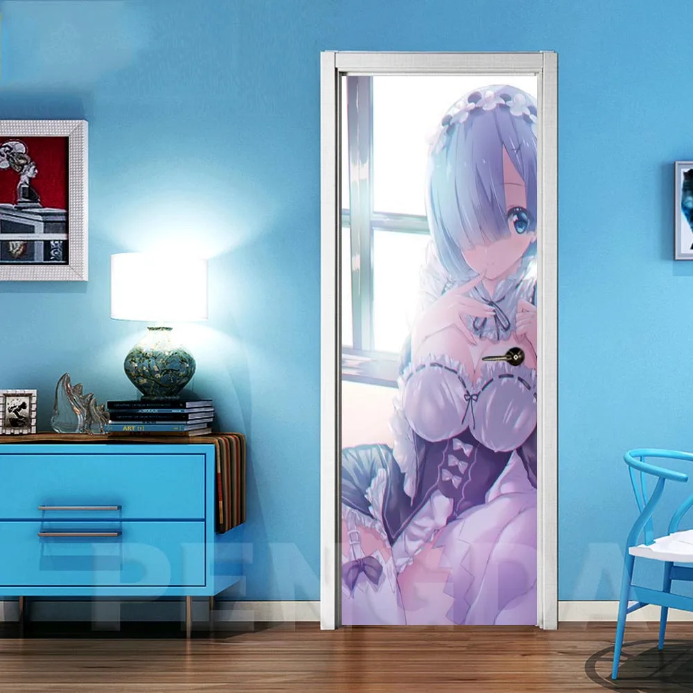 Самоклеящаяся наклейка домашнее украшение Re:Zero сделай сам дверная анимационная