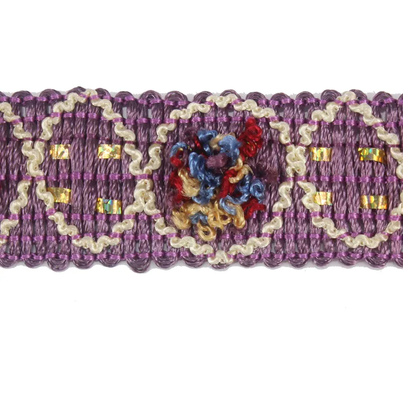 Плетеный светло-фиолетовый кружевной тесемки отделка тесьма мотив аппликация