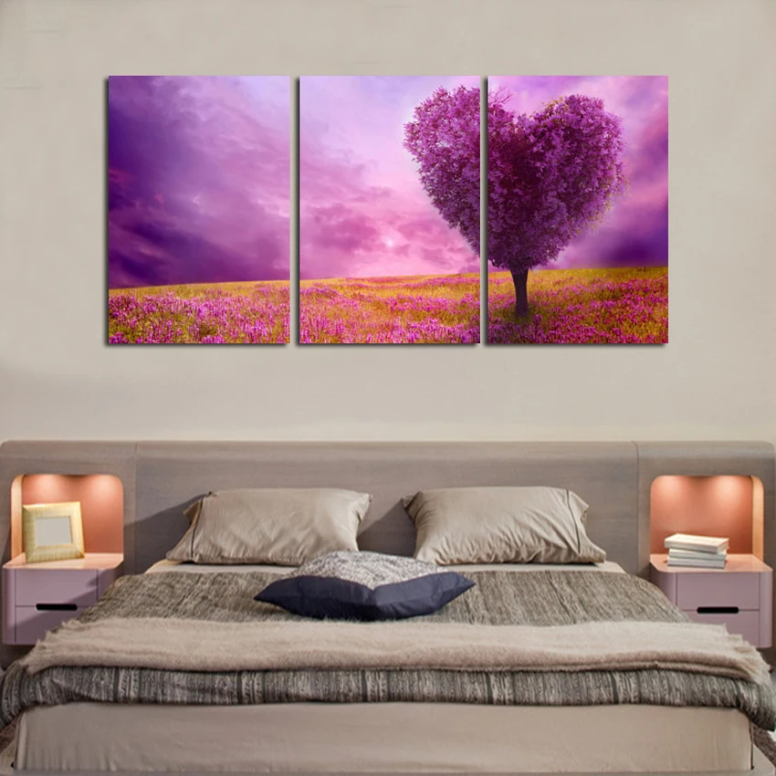 3 шт. картина маслом на холсте в виде сердца |