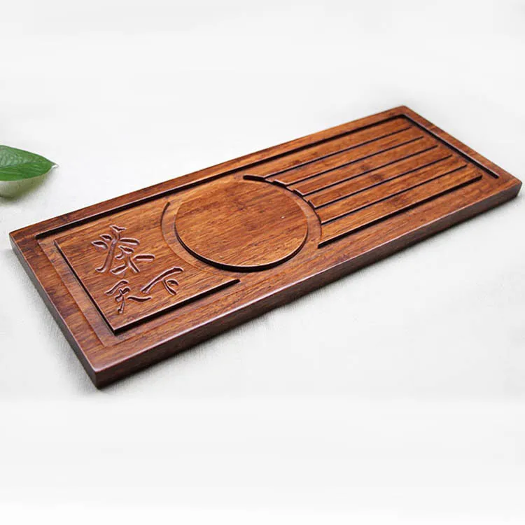

Gongfu Style Tea Tabletop bamboo tray handmade wooden plate rectangular tea set Bamboo Serving Tray 13.8 inch*5.5 inch*0.6 inch