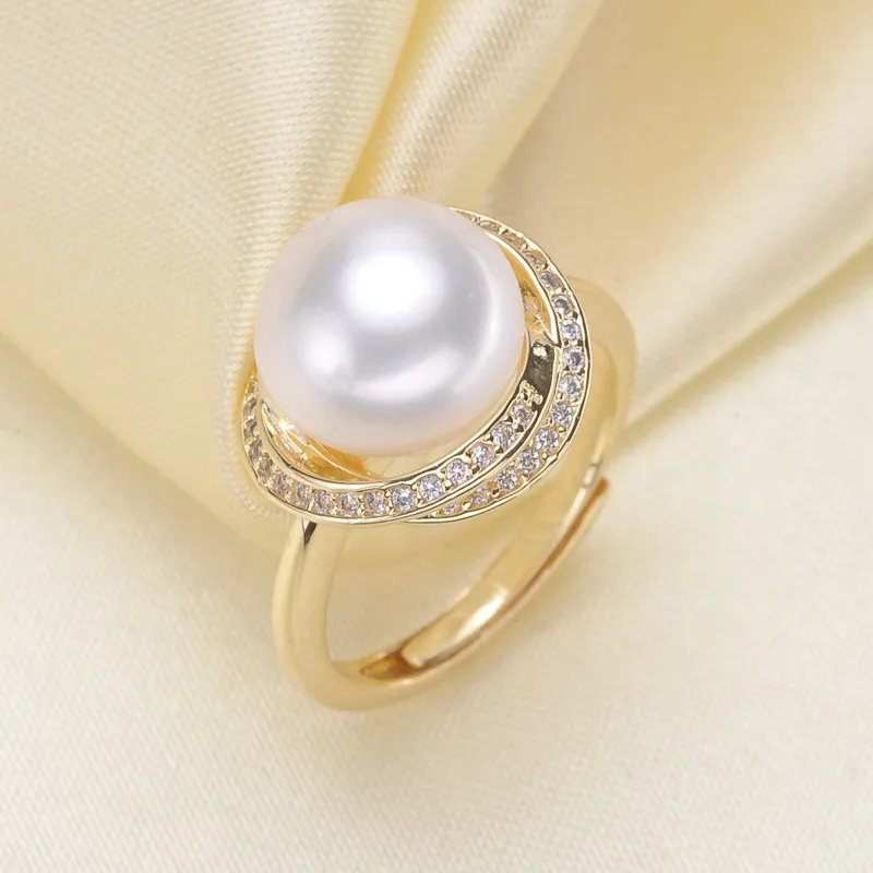 

Fashion Leaves Ring Mounting 925 Sterling Silver Accessories Pearl Ring Girl Silver Ring DIY Girl Gift