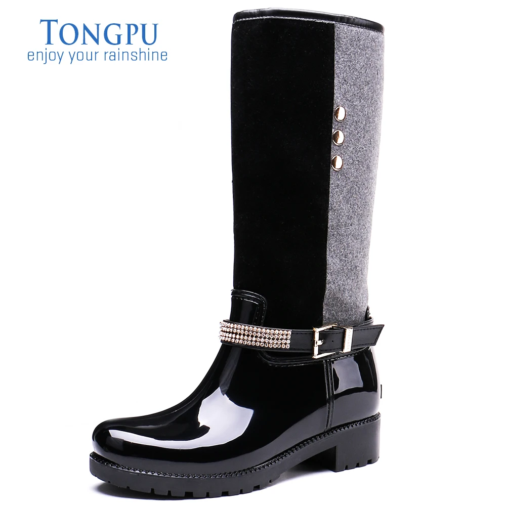 TONGPU двойная Настройка теплые подкладки сапоги для женщин 20 395|waterproof rain boots|rain