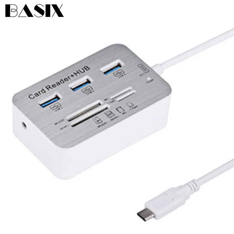 Высокоскоростной адаптер конвертер Basix USB Type C 3 1 на 0 для Macbook ноутбука SD/TF/M2/MS Windows XP