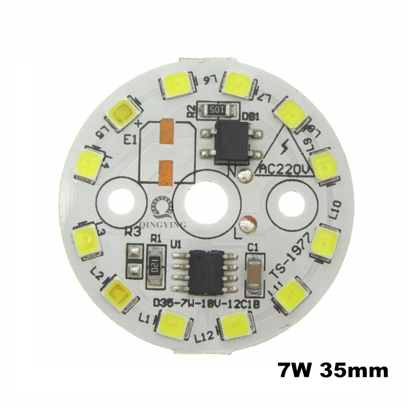 1 шт. ac 220 В светодиодный 5 Вт 7 9 12 15 SMD2835 чип светильник пластина белый с Smart IC