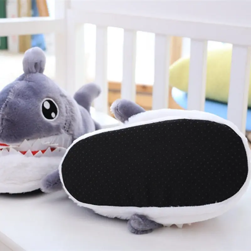 1 пара милые плюшевые животные игрушки Shark в форме обувь зимняя внутренние для
