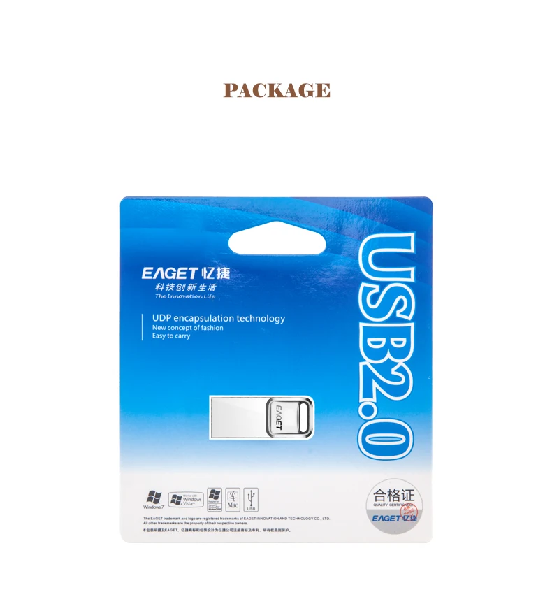 EAGET U1 USB флэш-накопитель, 32 ГБ металлическая Водонепроницаемая Флэшка USB карта памяти 16 ГБ флеш-накопитель реальная емкость USB флэш-диск U