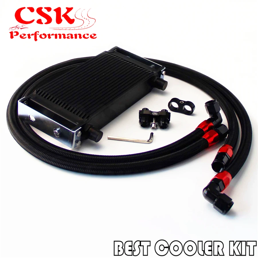 

19 Row AN10 Oil Cooler Kit For BMW E36 Euro,E82,E9X 135/335,E46 M3 Black