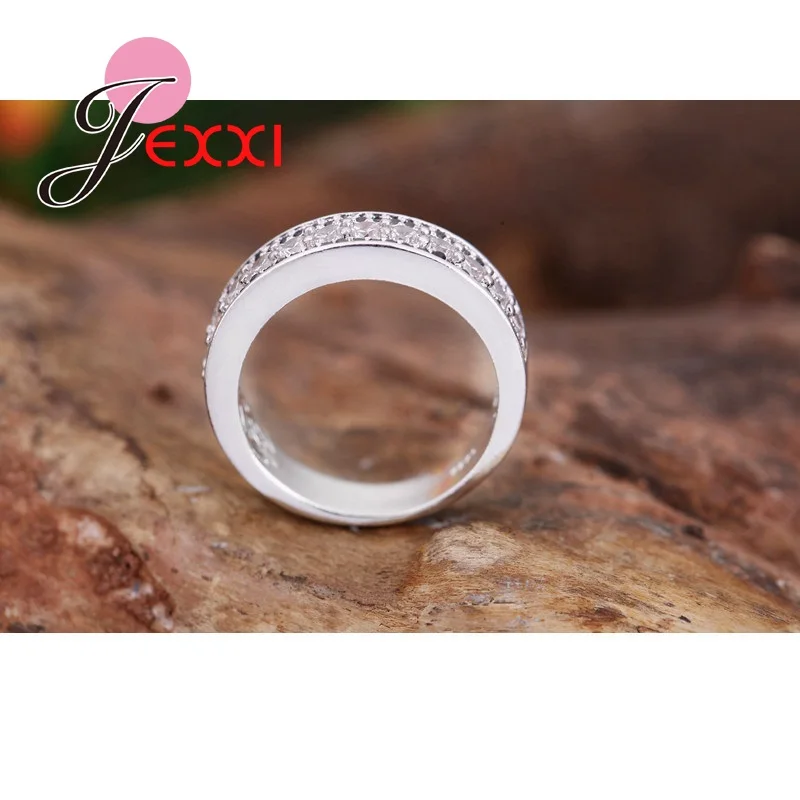 Высокое качество модные белые черные кольца с фианитом для женщин и мужчин