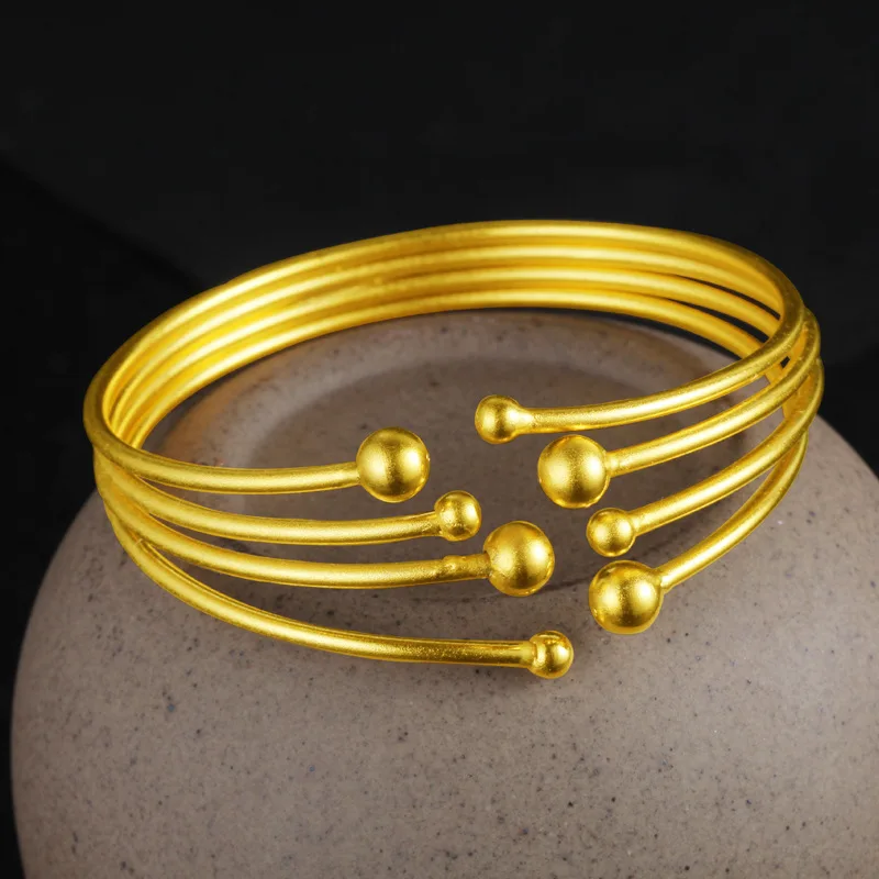 Простой модный дизайн 24K браслет очаровательный женский свадебный подарок для