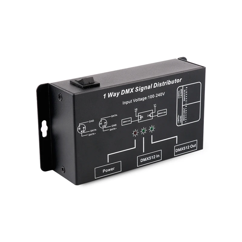 DMX121 AC100-240V распределитель сигналов DMX адаптер 1 канал led DMX512 контроллер Макс. Мощность нагрузки 360 Вт для одноцветной светодиодной ленты