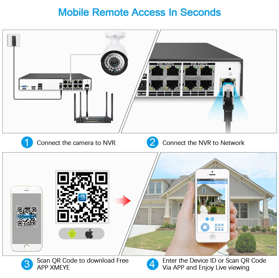 Techege 8CH 4MP Full HD CCTV Камера Системы H.265 PoE IP Водонепроницаемый 2560*1440 комплект
