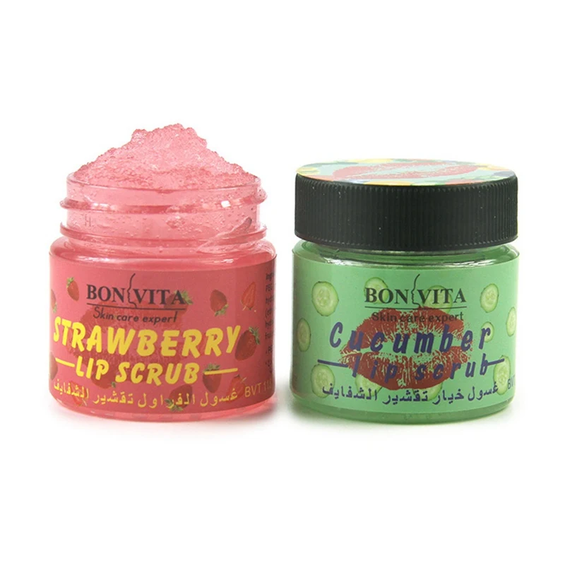 Клубника огурец Мягкий увлажняющий, отшелушивающий скраб для губ Exfoliator Фрукты Лечение питают скраб лечение