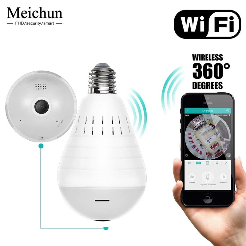 Светодиодный светильник 960 P Wi-Fi камера системы безопасности лампа 360 градусов