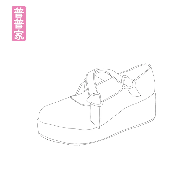 Princess sweet lolita shoes Cross band Lolita muffin thick sole cos cartoon student princess soft pu8562 Обувь