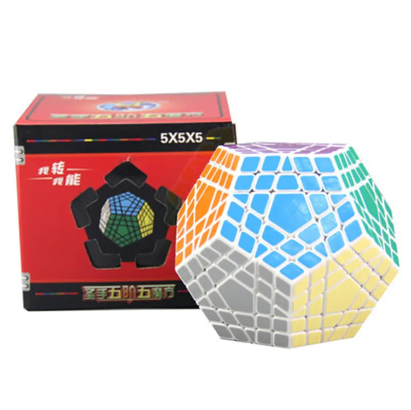 ShengShou Gigaminx 5x5x5 Magic Cubo Профессиональный скоростной куб додекаэдра твисти Головоломка Развивающие игрушки для детей игрушка подарок - Цвет: Белый