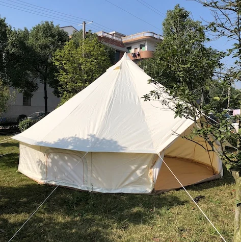 

Палатка для отдыха glamping, водонепроницаемая палатка для кемпинга из ткани Оксфорд диаметром 4 м с колокольчиком