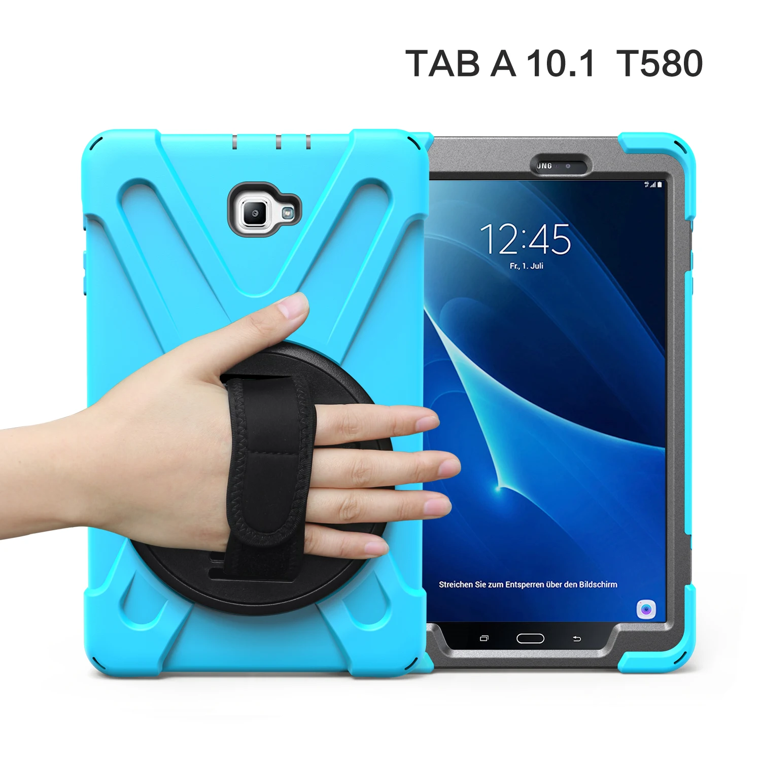 Бронированный чехол для samsung Galaxy Tab A A6 10,1 SM-T580 T585 с ремешком на руку вращающийся на 360 чехол-подставка для samsung T580 T585 чехол