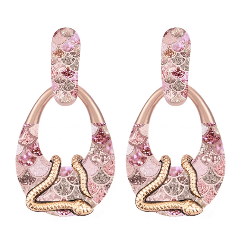 Champagne Sehuoran OOrbellen Boho серьги-подвески для женщин Aretes Brincos подвеска в виде змеи модное ювелирное изделие массивные свадебные серьги - Окраска металла: Champagne