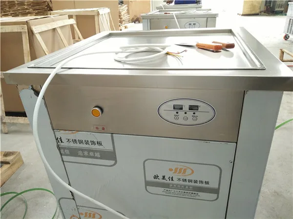 

600mm single square pan commercial instant fried ice cream roll making machine rolls