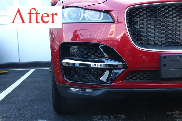 4 шт. для Jaguar F-Pace f pace X761 автомобильный Стайлинг глянцевый черный АБС Хром Передняя противотуманная фара рамка Крышка отделка Аксессуары