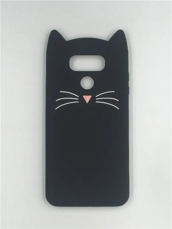 For LG G6 Soft Silicone Phone Case G 6 LGG6 5.7 inch 3D Cartoon Smile Black Cat Ears Beard Cover | Мобильные телефоны и