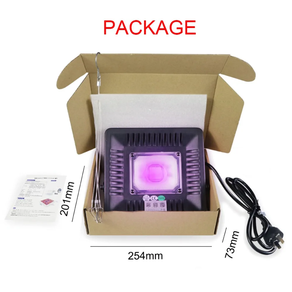 Waterproof Led UV Lamp 395nm 50W Ultraviolet Cure Metal Detector Subzero Quartz Black Light Germicidal Disinfection GEL Curing | Лампы и