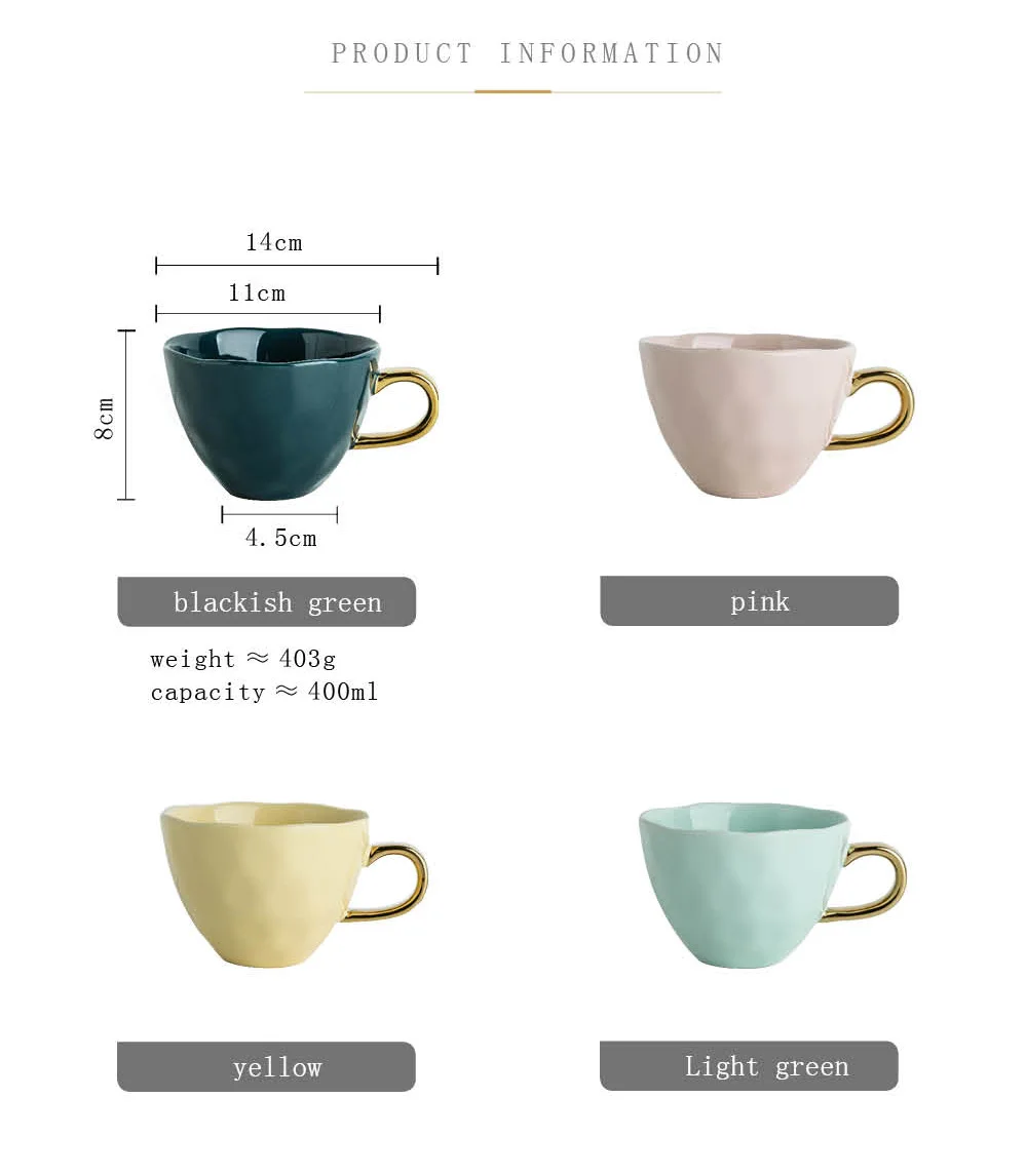 MDZF SWEETHOME Marble Ceramic Mug Gold Rim Coffee Milk Cup for Office and Home Perfect Gift for Family and Friend