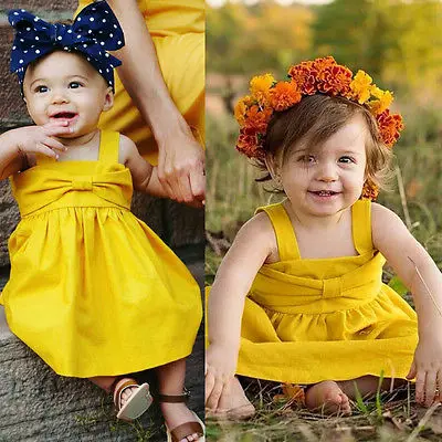 2017 г. Сарафан без рукавов для маленьких девочек короткое платье с бантом наряд От