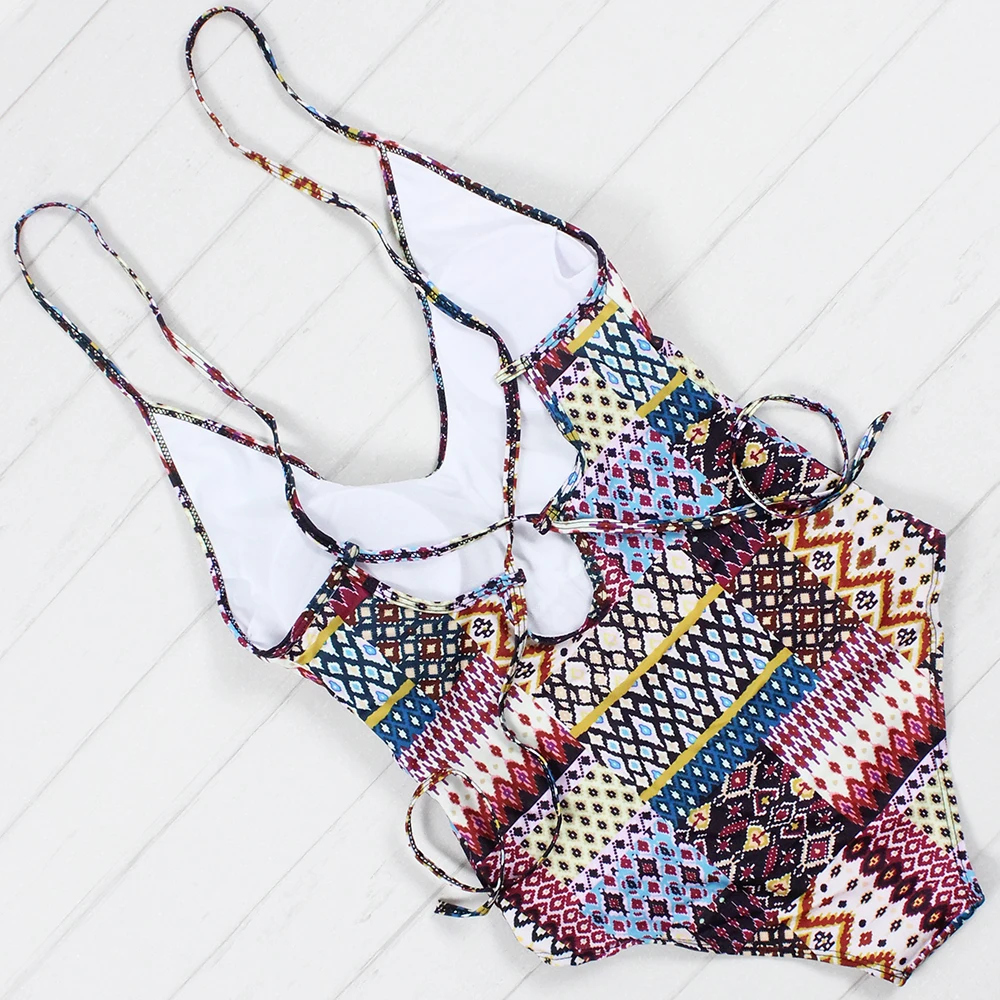 Купальник Floylyn Женский винтажный с принтом|bain| |