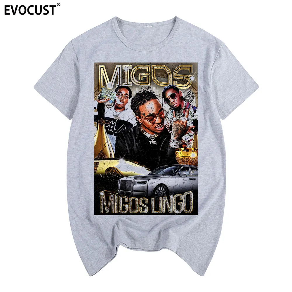 Migos Quavo хип хоп рэп футболка Хлопковая мужская Новая модная футболка|Мужские
