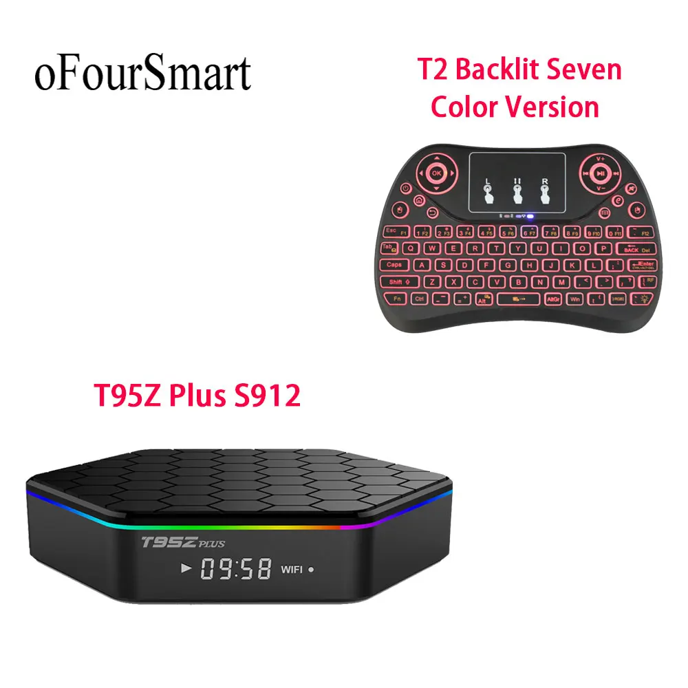 Android 7 1 Smart TV Box T95Z Plus Amlogic S912 Восьмиядерный 2 4G/5G WiFi BT4.0 4K с T2 C Цветной подсветкой