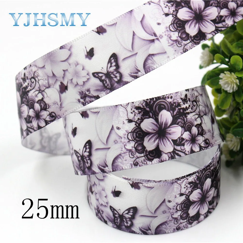 YJHSMY D 171201 389 25 мм 22 10 ярдов цветок мультфильм атласные ленты DIY ручной работы