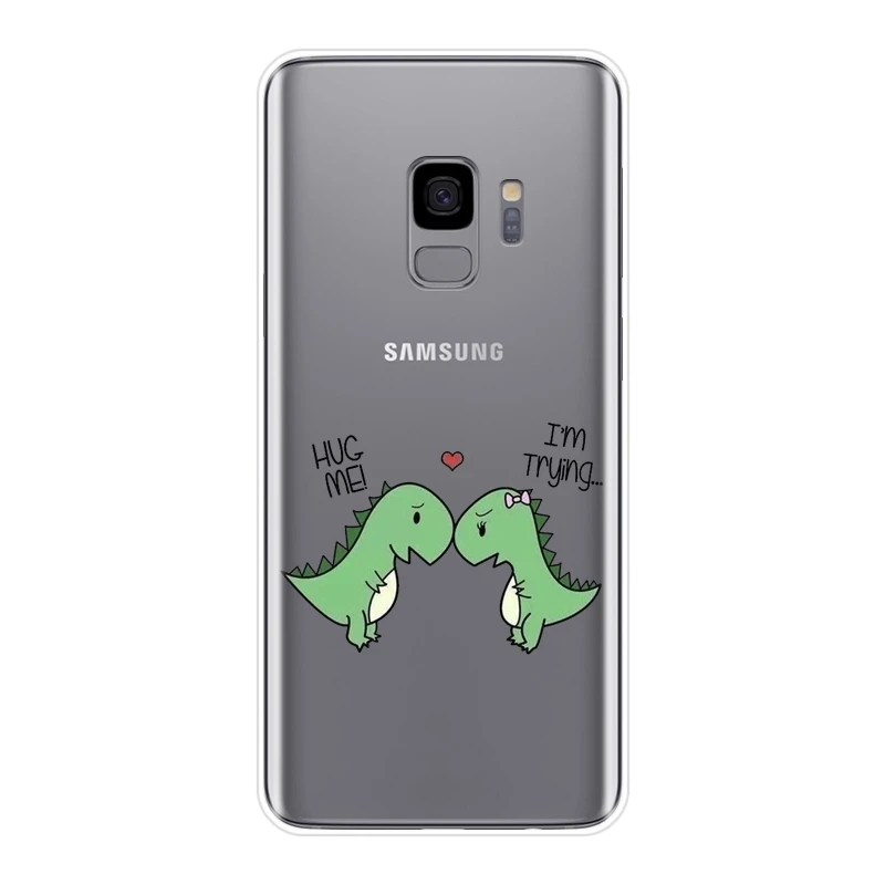 Задняя крышка с милыми динозаврами для Samsung Galaxy S8 S9 Plus S5 S6 S7 Edge мягкий силиконовый