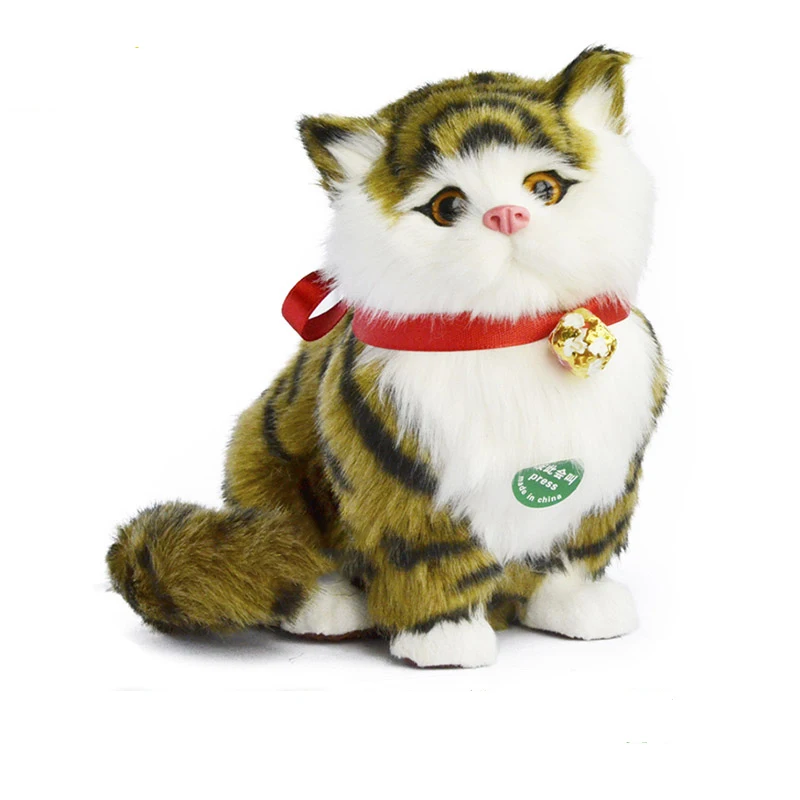 Моделирование кошки плюшевые игрушки куклы kawaii звучащие кошки Модель игрушки украшения для дома в виде животных для детей дети девочки подарки стиль