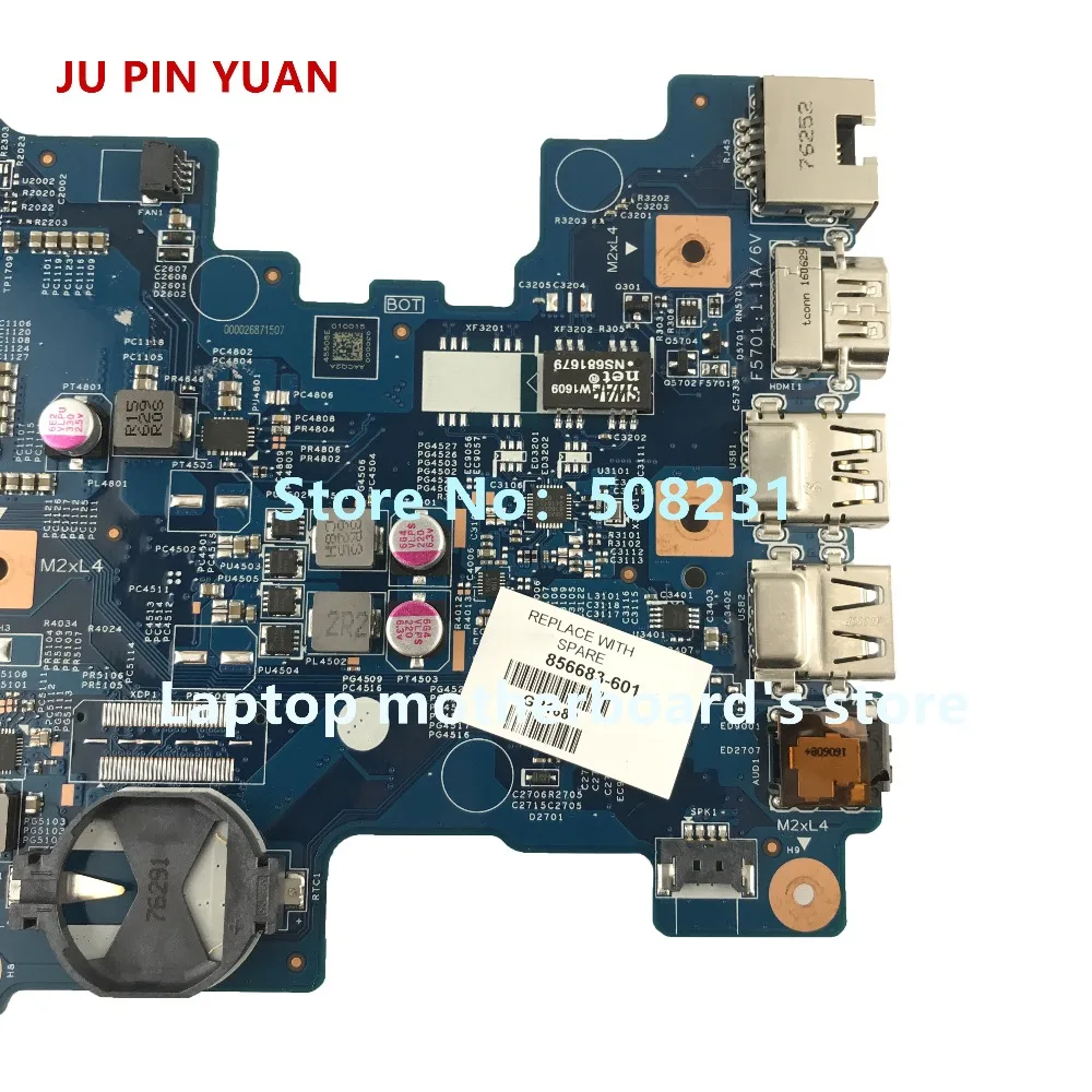 JU PIN YUAN 856683-601 856683-501 448.08E01.0021 для ноутбука hp 17-X 17T-X 17-X001CY Материнская плата ноутбука i3-6100U полностью протестирована
