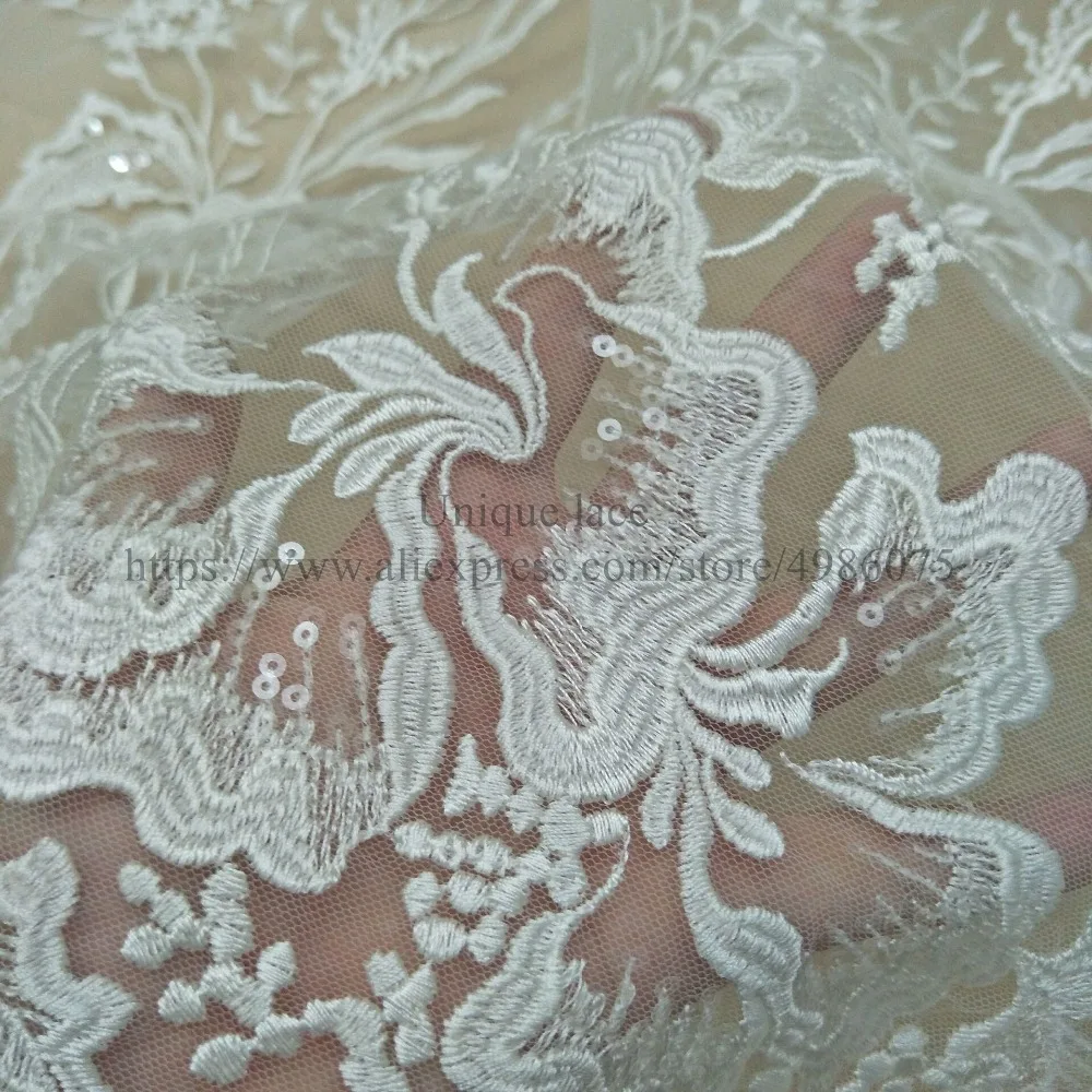 Новая коллекция элегантное свадебное кружевное платье с вышивкой ширина 130 см