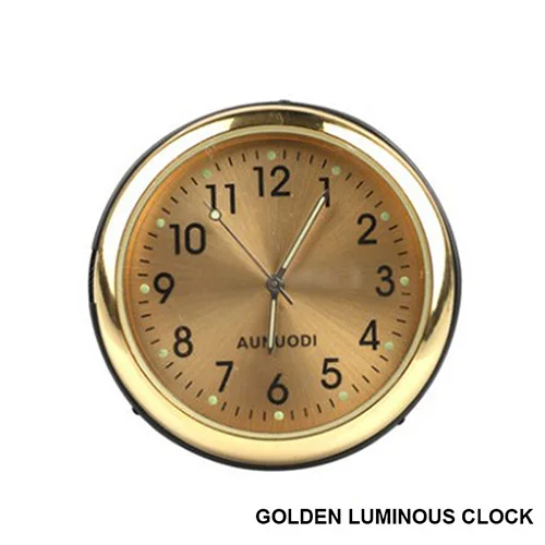 ClockGold Автомобильный декоративный электронный счетчик, мини-часы из нержавеющей стали, термометр для автомобиля, украшение интерьера автомобиля, автомобильные аксессуары - Название цвета: ClockGold