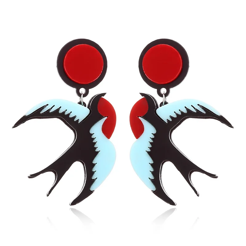 Модные ювелирные изделия Хип хоп панк BOP акриловые цветные Бесплатные птицы