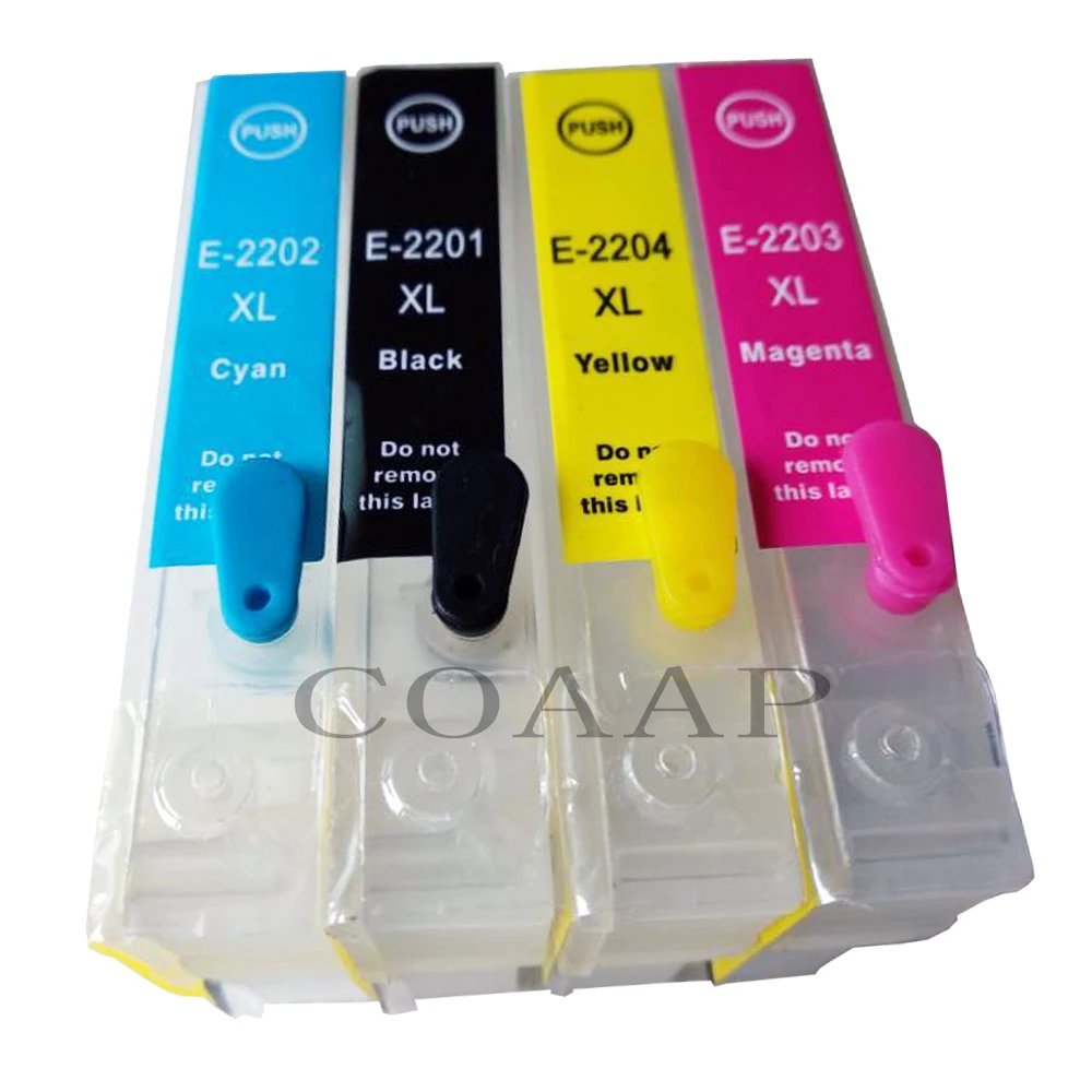 5pk BK C M Y пустой чернильный картридж T220XL для Expression XP 320 420 424 WF 2630 2650 2260 принтер + 500