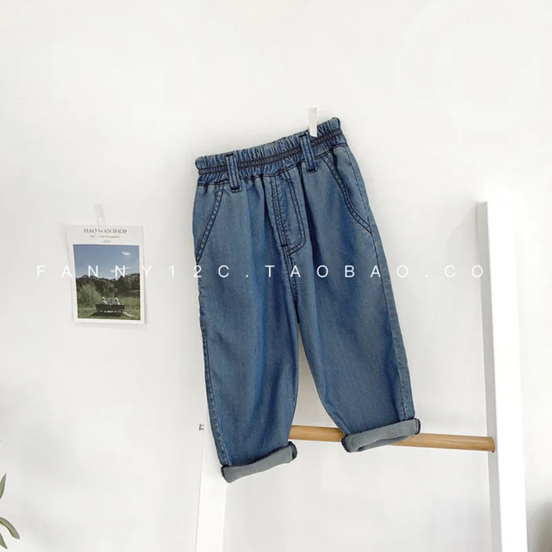 Джинсы детские прямые синие в Корейском стиле на весну/лето 2019 | Детская одежда и