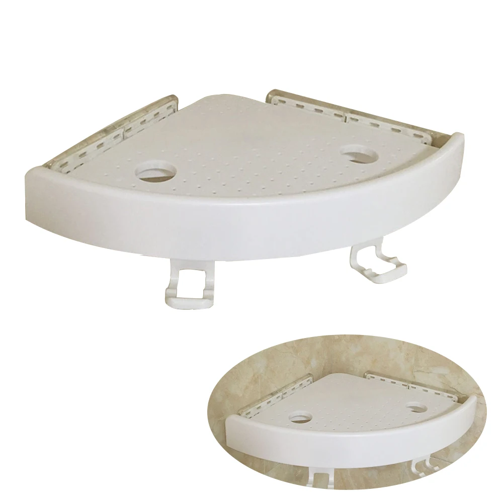 Настенная угловая полка для кухни и ванной прочная треугольная хранения|Полки