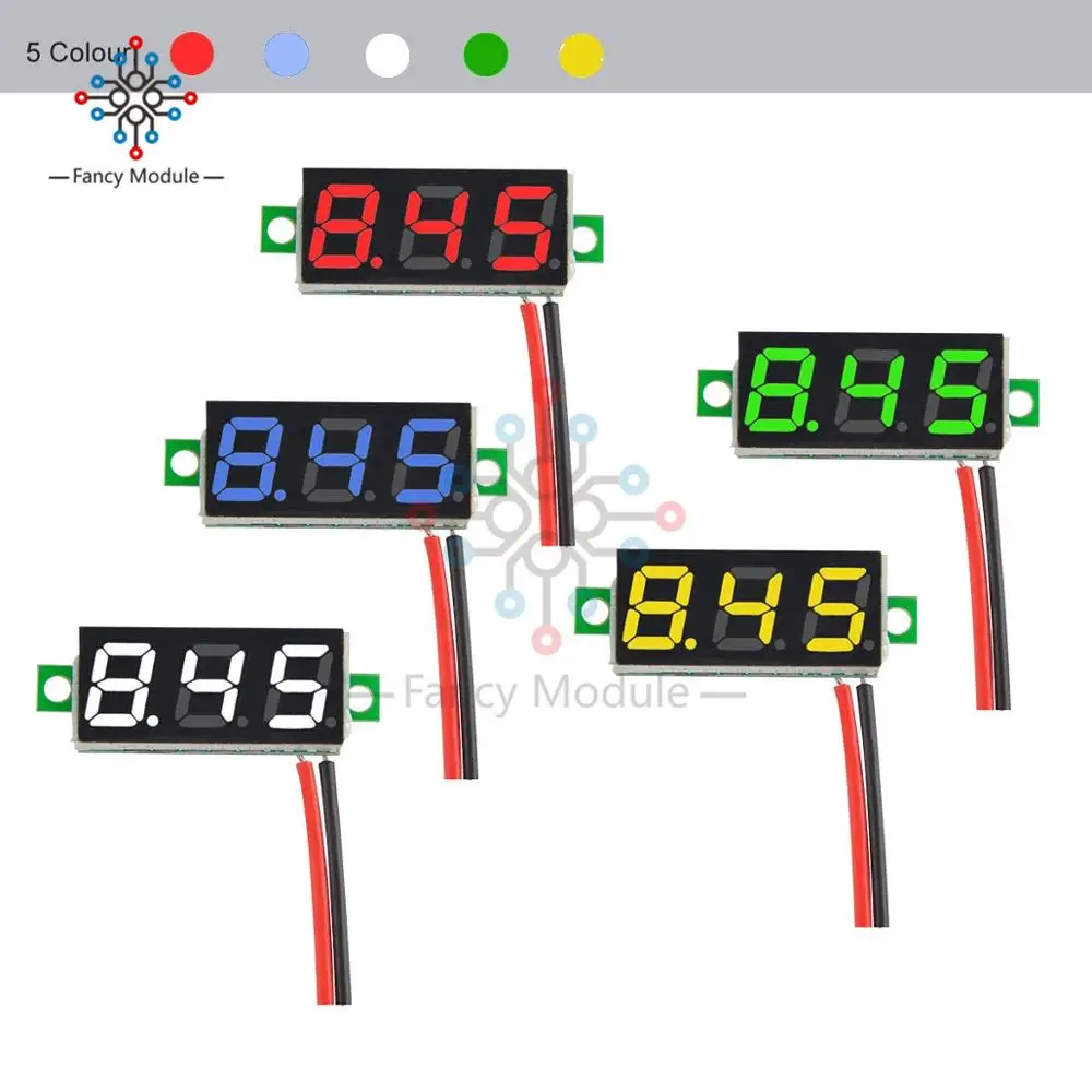 

0.28 Inch 2.5V-30V Mini Digital Voltmeter Voltage Tester Meter LED Screen Electronic Parts Accessories Digital Voltmeter