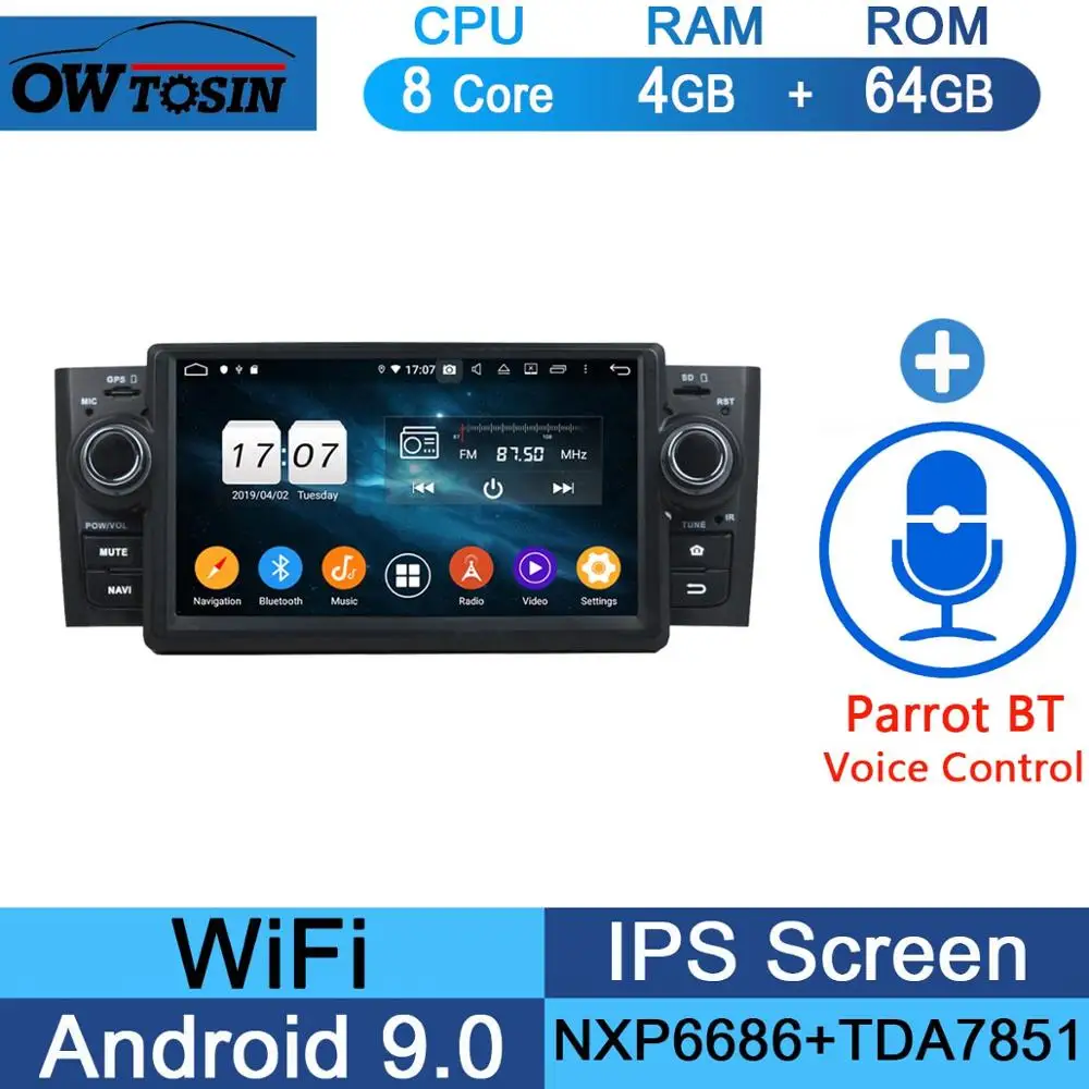 64G Parrot BT " ips 8 ядерный 1024*600 4G+ 64G Android 9,0 автомобильный dvd-плеер для Fiat LINEA 2007 2008 2009 2000 2010 2011 2012 2013 CarPlay Parrot BT - Цвет: 64G Parrot BT